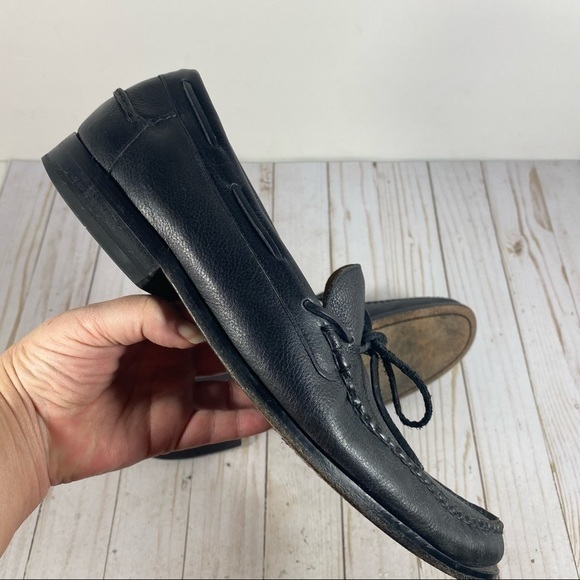 Cole Haan Black Pebbled Leather Moc Toe Loafer 11 - Picture 8 of 13